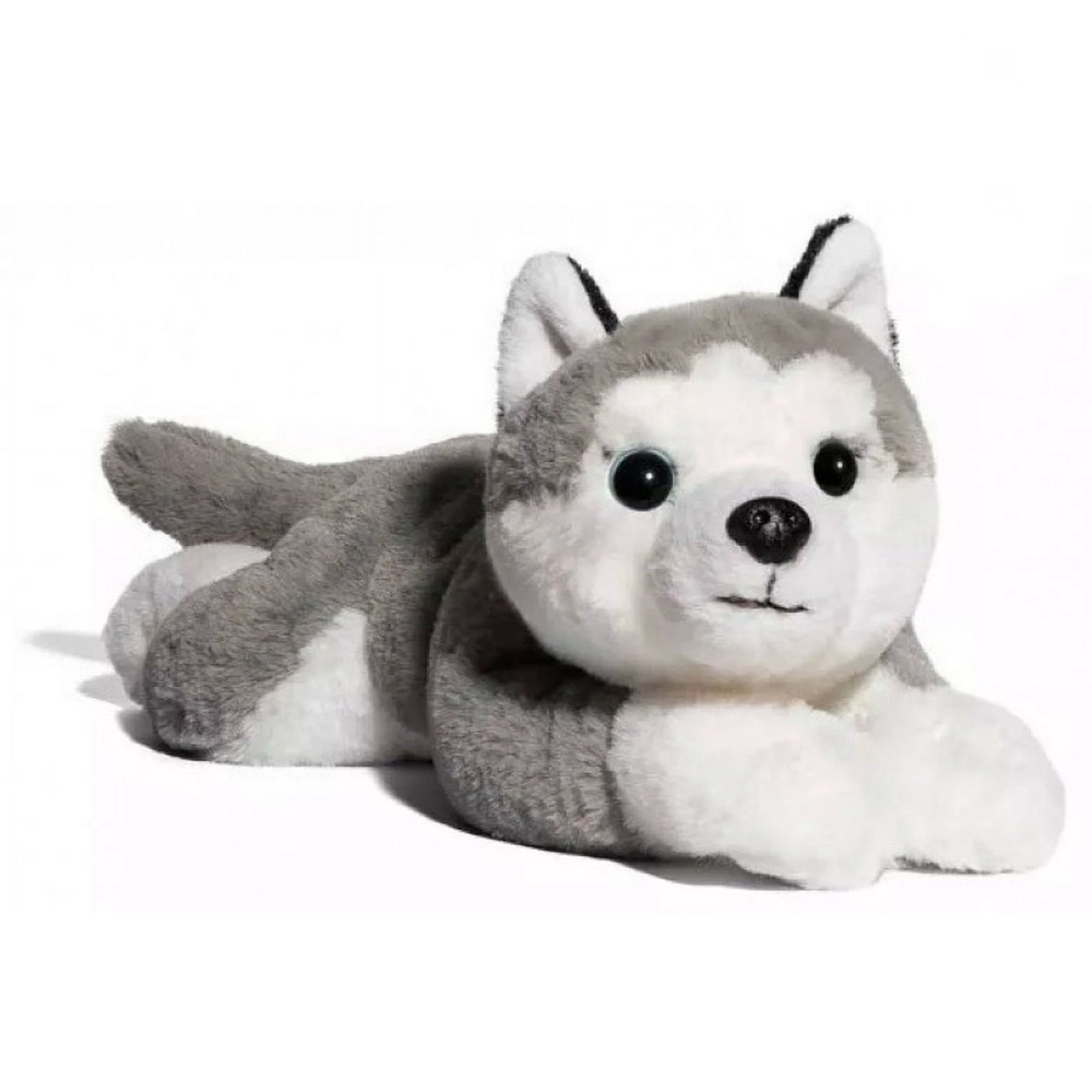 FAO Schwarz Gray and White Husky Plush Toy (K11)